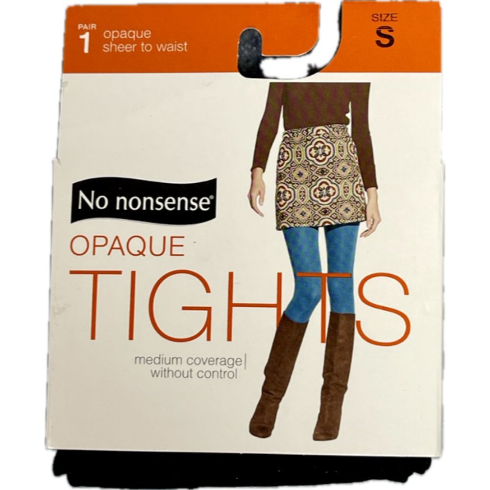 No Nonsense  Woman's Opaque Tights Size SMALL  NEW WITH TAGS BLACK Silky
